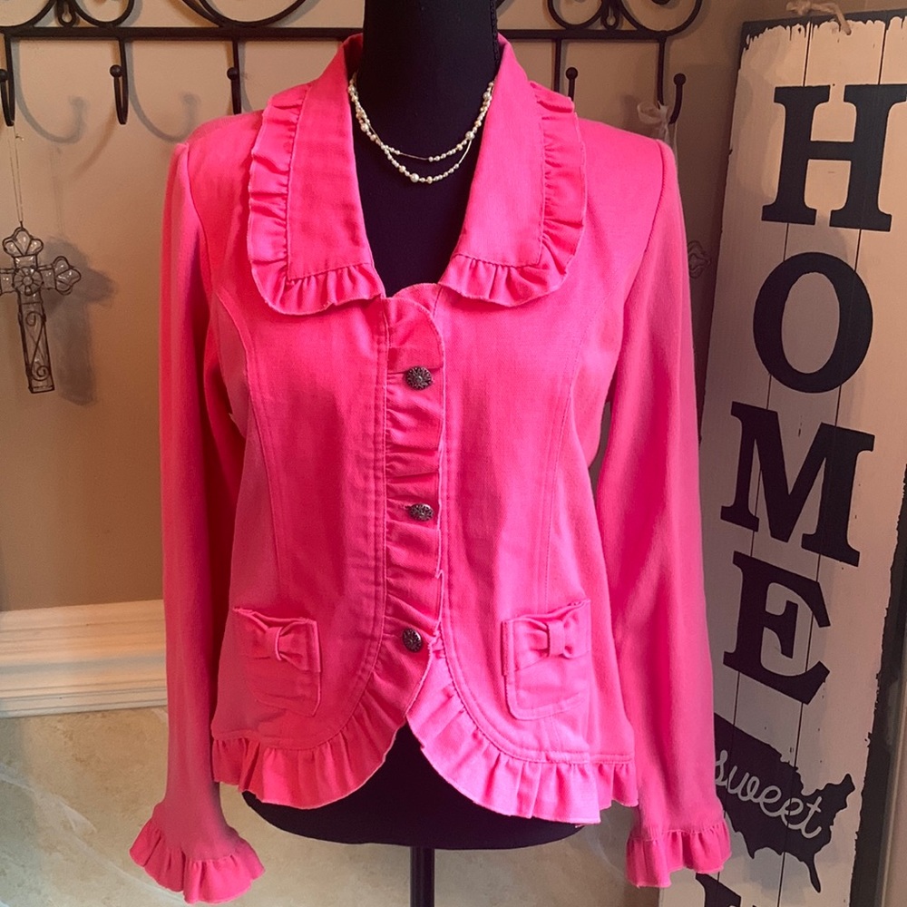 *Caprice Bright BarbieCore Ruffles Color Jacket SZ.L